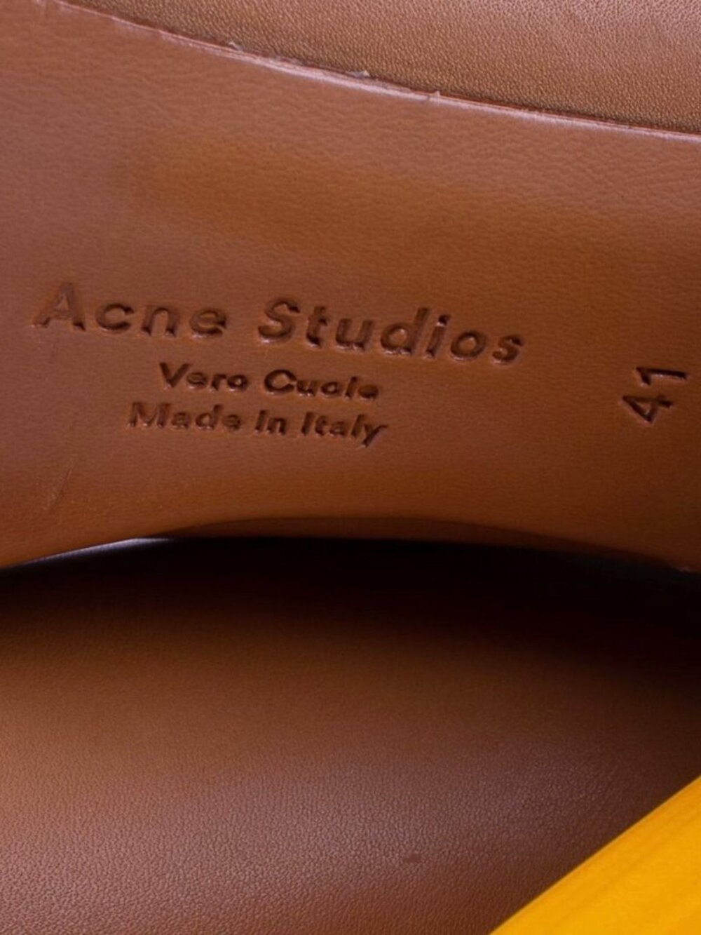 ACNE STUDIOS S/S 2015 FLOR Tan Faux Bamboo Heel Leather Mules - Picture 6 of 8